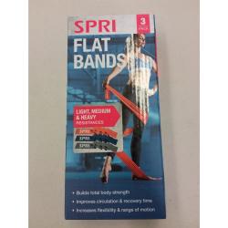 SPRI Flat Bands, Resistance Stretch Band Kit, 3 Pack (Light, Medium, Heavy)
