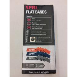 SPRI Flat Bands, Resistance Stretch Band Kit, 3 Pack (Light, Medium, Heavy)