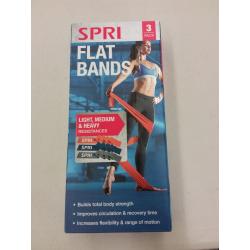 SPRI Flat Bands, Resistance Stretch Band Kit, 3 Pack (Light, Medium, Heavy)