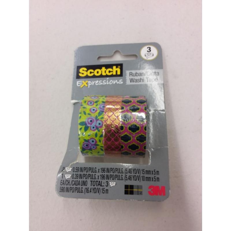 Scotch Expressions Multicolor Washi Tape, 3 Rolls/Pack