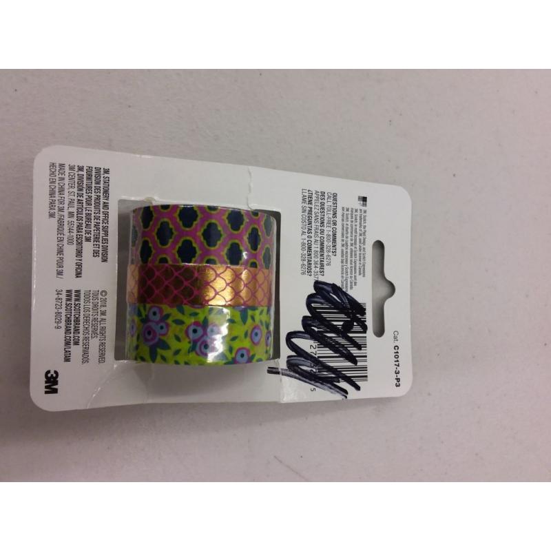 Scotch Expressions Multicolor Washi Tape, 3 Rolls/Pack