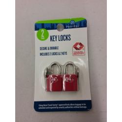 Protégé 2 Pack Key Locks  with 2 red locks and 2 keys