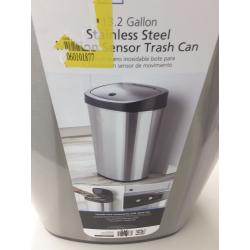 Mainstays, 13.2 gal /50 L Motion Sensor Kitchen Garbage Can, Stainless Steel