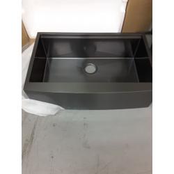 ALWEN 33 inch Black Kitchen Sink Stainless Steel 10 Inch Deep