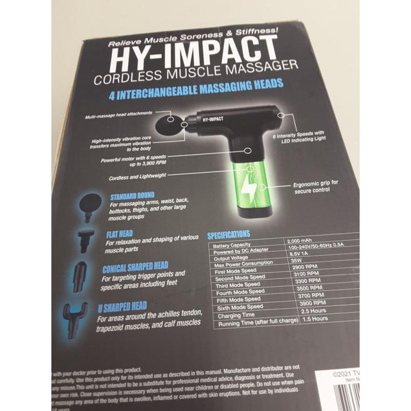 Cordless Muscle Massager 4 Interchangeable Heads