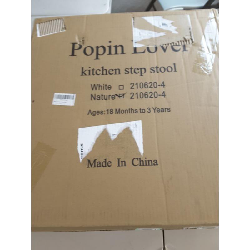 Popin Lover Kitchen Step Stool for Kids and Toddlers with Safety Rail, Kids Step Stool Standing Tower Learning Stool for Bathroom& Kitchen