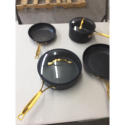 Thyme & Table Non-Stick 12 Piece Gold Pots And Pans Cookware Set