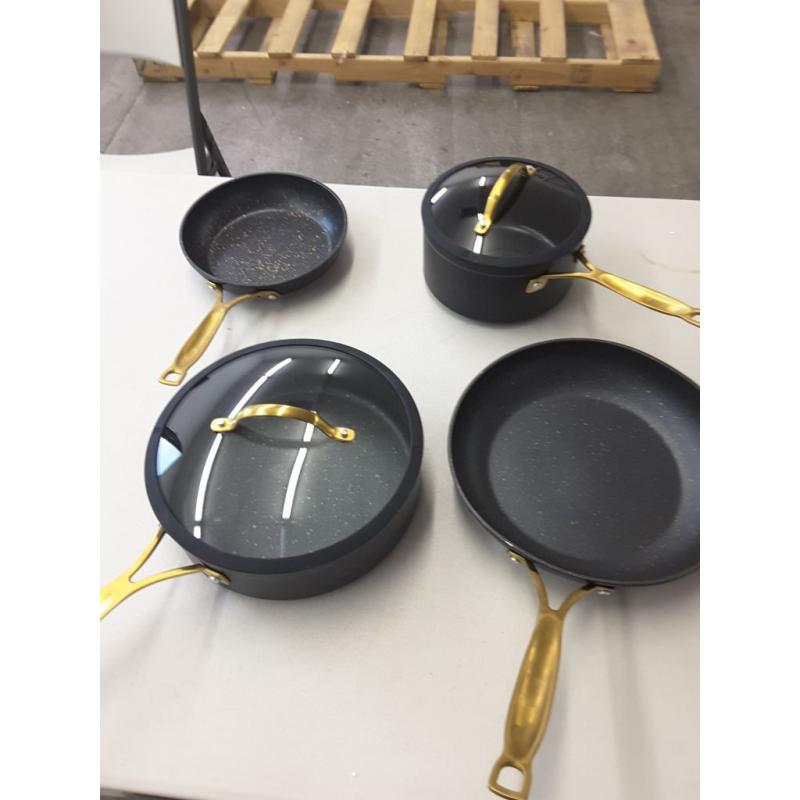 Thyme & Table Non-Stick 12 Piece Gold Pots And Pans Cookware Set