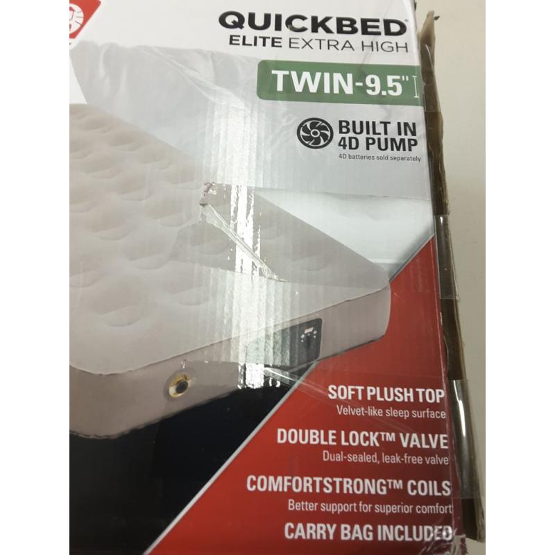 Coleman QuickBed Elite 9.5 in Extra-High Airbed with 4D Built-in Pump, Twin
