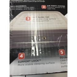Coleman SupportRest Pillowstop Airbed 18 in Double-High, Queen, External Rechargeable Pump Included
