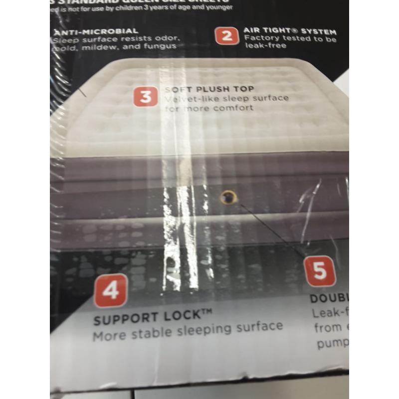 Coleman SupportRest Pillowstop Airbed 18 in Double-High, Queen, External Rechargeable Pump Included