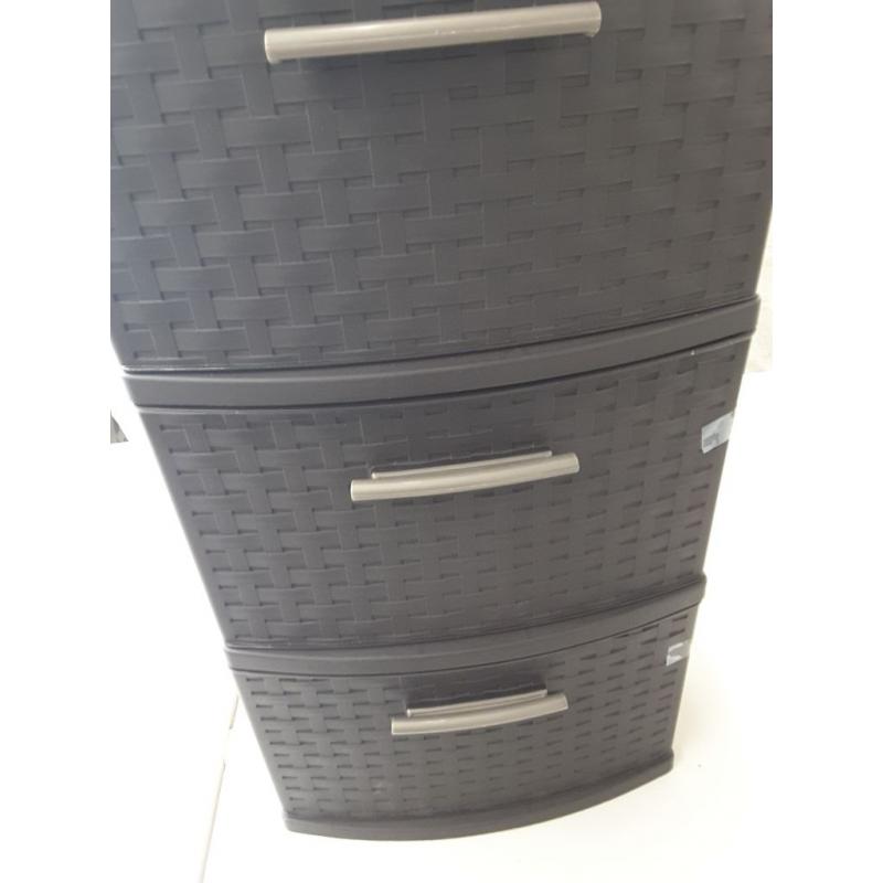 Sterilite 3-Drawer Weave Tower, Espresso