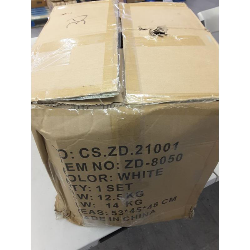 Faux Leather Modern Adjustable Counter Bar Stools, Set of Two, White