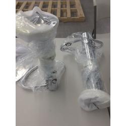 Faux Leather Modern Adjustable Counter Bar Stools, Set of Two, White