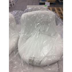 Faux Leather Modern Adjustable Counter Bar Stools, Set of Two, White