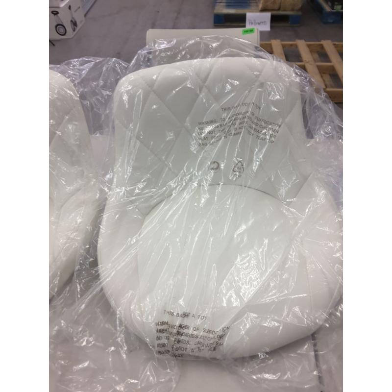 Faux Leather Modern Adjustable Counter Bar Stools, Set of Two, White