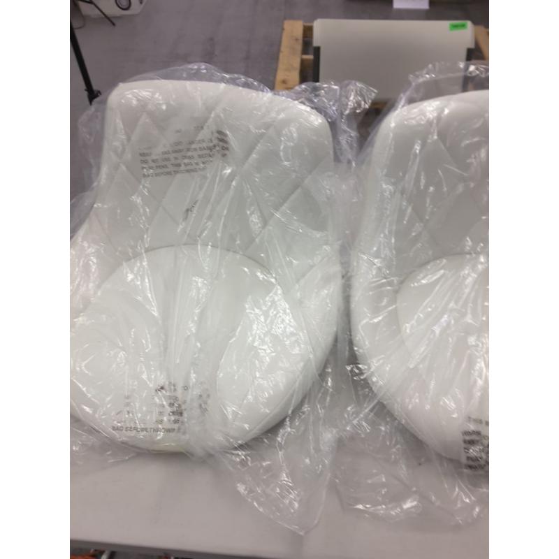 Faux Leather Modern Adjustable Counter Bar Stools, Set of Two, White