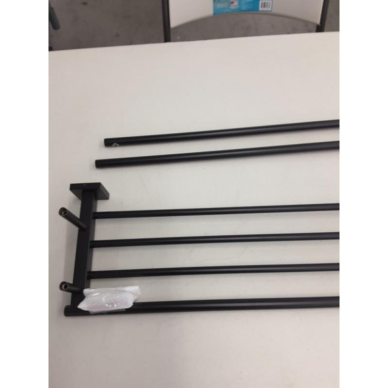 Bathroom Lavatory Towel Rack Towel Shelf with Two Towel Bars Wall Mount Holder,24-Inch SUS 304 Stainless Steel Matte Black