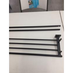 Bathroom Lavatory Towel Rack Towel Shelf with Two Towel Bars Wall Mount Holder,24-Inch SUS 304 Stainless Steel Matte Black