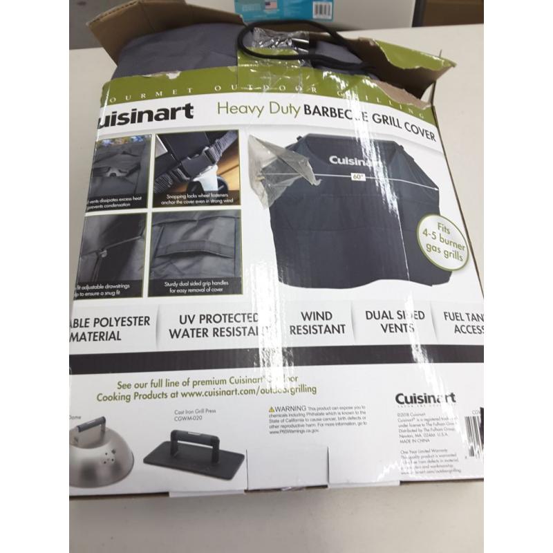 Cuisinart® Heavy-Duty Barbecue Gray 4-5 Burner Gas Grill Cover - UV Protected, Wind and Water Resistant