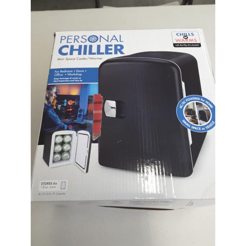 Personal Chiller 6-Can Mini Refrigerator, Black