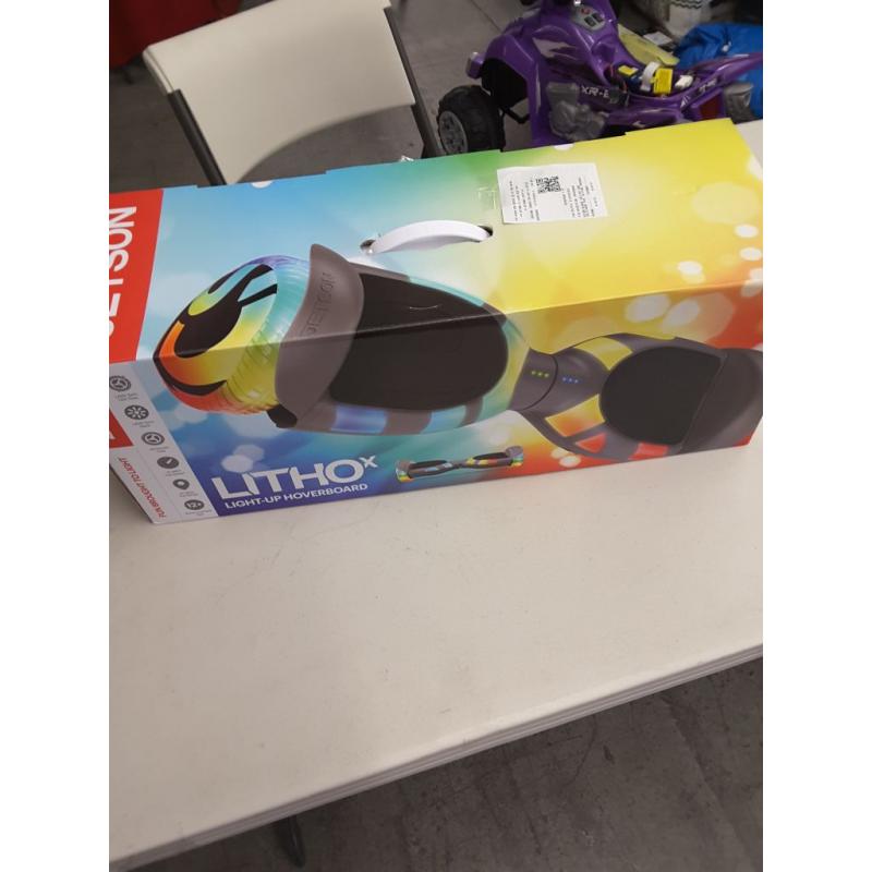 Jetson Litho X Hoverboard | Weight Limit 220 lb, 12+ | Grey | Lava LED technology, Light-Up Deck, Illuminated Rims/Tires, 500-Watt Motor | Top Speed of 10 MPH | 10 Mi Range | 5 Hr Charge Time
