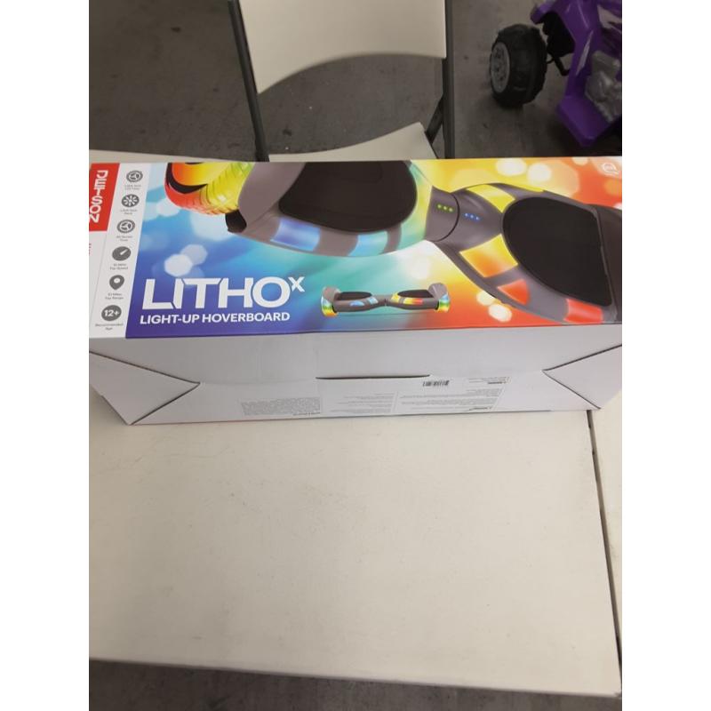 Jetson Litho X Hoverboard | Weight Limit 220 lb, 12+ | Grey | Lava LED technology, Light-Up Deck, Illuminated Rims/Tires, 500-Watt Motor | Top Speed of 10 MPH | 10 Mi Range | 5 Hr Charge Time
