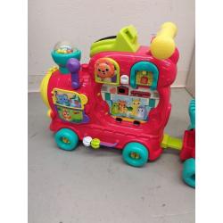 VTech 4-in-1 Learning Letters Train Sit-to-Stand Walker and Ride-On