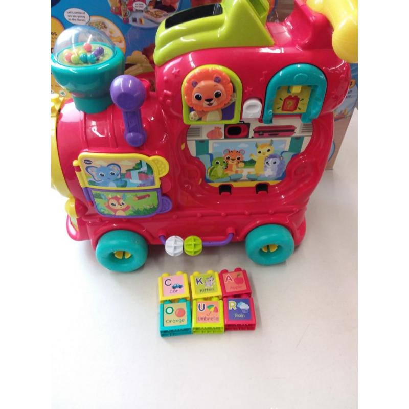 VTech 4-in-1 Learning Letters Train Sit-to-Stand Walker and Ride-On