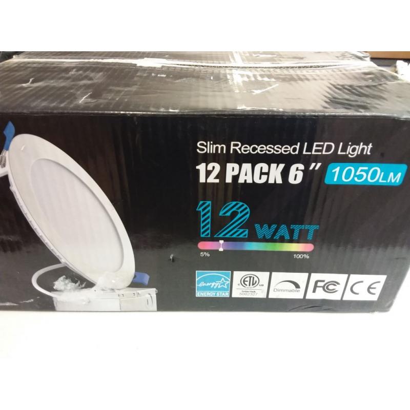 12 pack 6 inch Ultra-Thin LED Recessed Ceiling Light with Junction Box