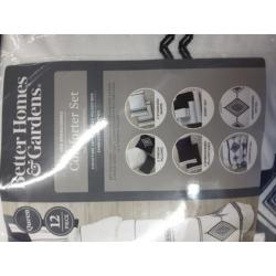 Better Homes & Gardens Black and White Summit 12 Piece Bed in a Bag Comforter Set, Queen
