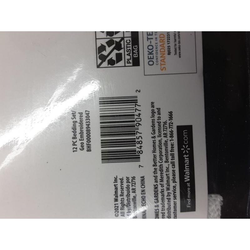 Better Homes & Gardens Black and White Summit 12 Piece Bed in a Bag Comforter Set, Queen