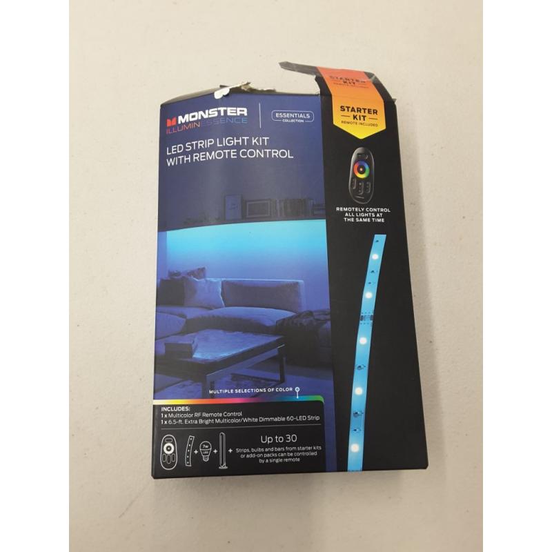 LED Mood Lighting Kit with 6.5 ft Long LED Strip RGB E26