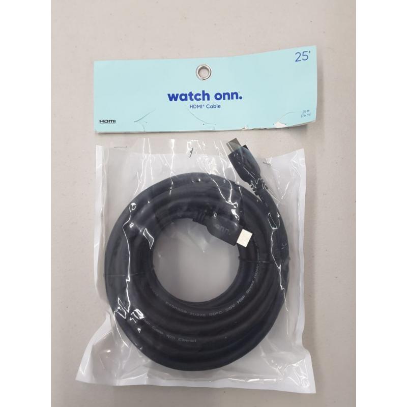 Onn HDMI Cable, 25', Black