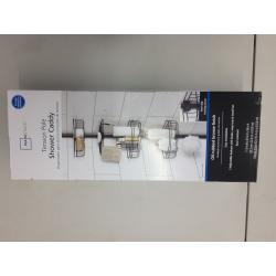 Tension pole shower caddy