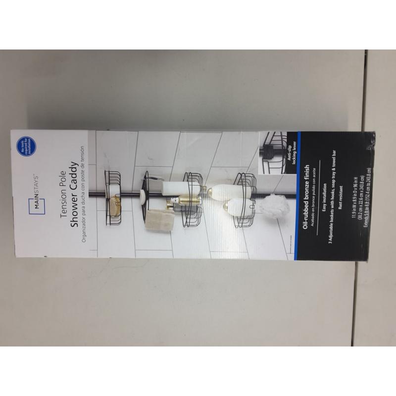 Tension pole shower caddy