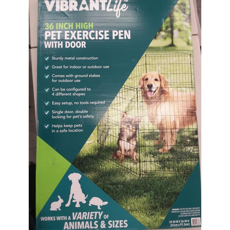 Vibrant Life, 36H Indoor & Outdoor Pet Exercise Play Pen