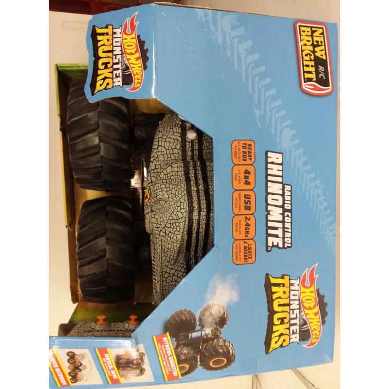 New Bright 1:10 Remote Control Hot Wheels Monster Truck Rhinomite with Vapor