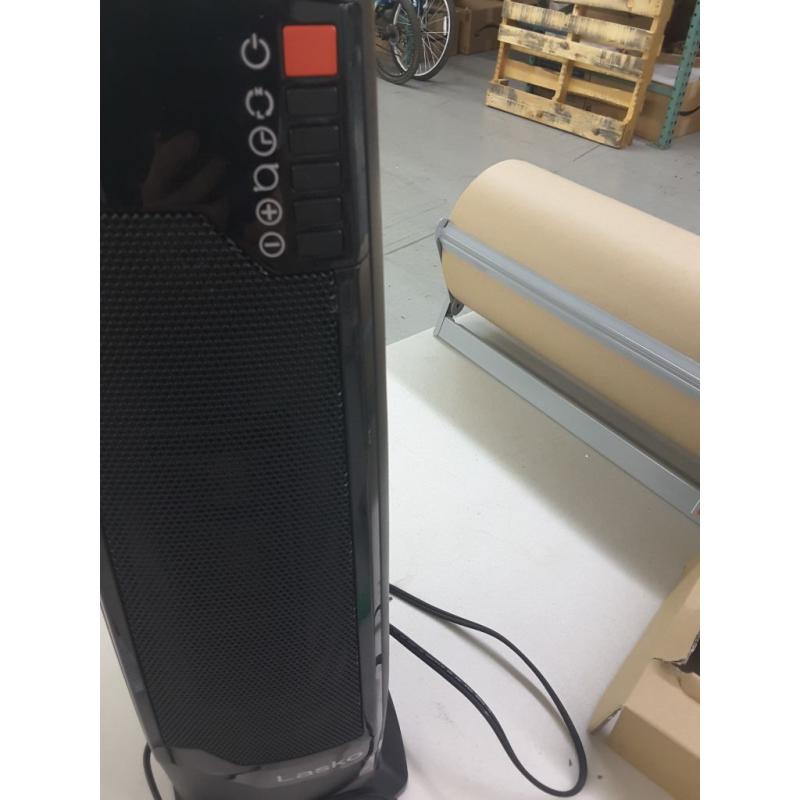 Lasko 1500W Oscillating Ceramic Tower Space Heater with Remote, CT22835, Black