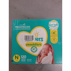 Baby Diapers Newborn/Size 0  10lbs. 120 Count - Pampers Swaddlers, Giant Pack