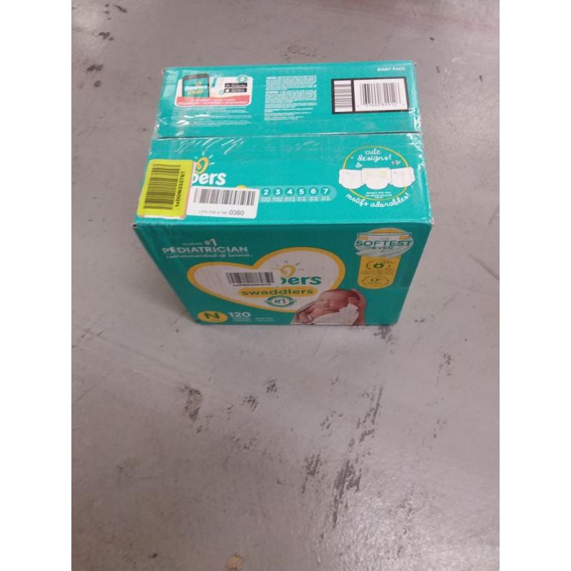 Baby Diapers Newborn/Size 0  10lbs. 120 Count - Pampers Swaddlers, Giant Pack