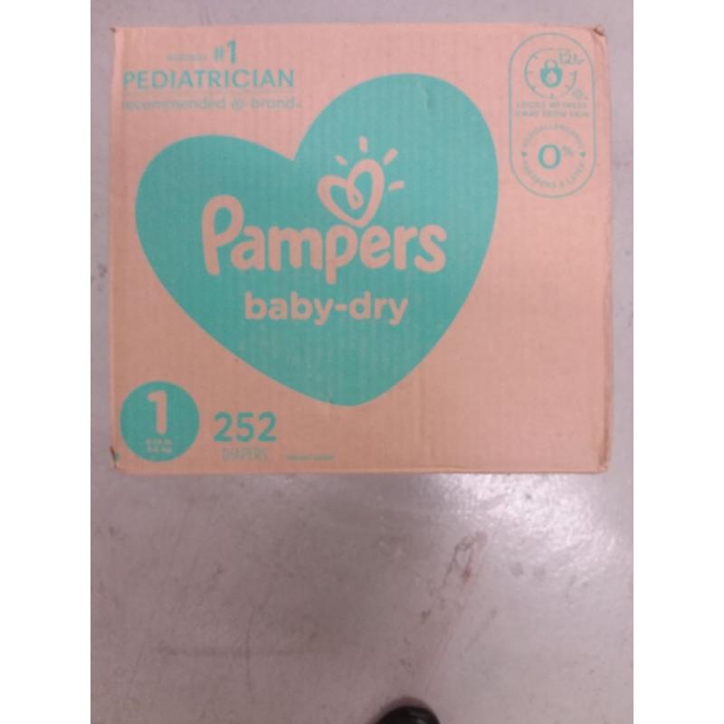 Diapers Newborn/Size 1 (8-14 lb), 252 Count - Pampers Baby Dry Disposable Baby Diapers, ONE MONTH SUPPLY