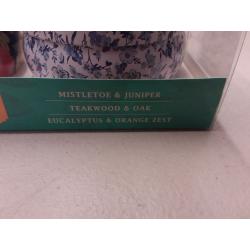 The Pioneer Woman 3-Piece Woodsy Collection Tin Candles Set, Mistletoe & Juniper, Teakwood & Oak, and Eucalyptus & Orange Zest, 4.95 oz