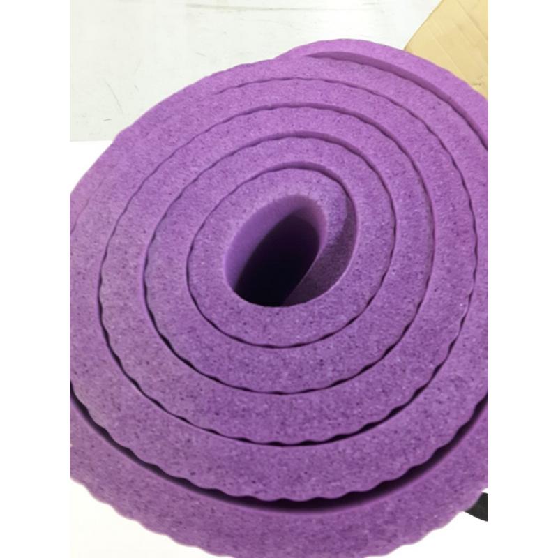 Gaiam Essentials Thick Yoga Mat Fitness & Exercise Mat with Easy-Cinch Yoga Mat Carrier Strap, Purple, 72 InchL x 24 InchW x 2/5 Inch Thick