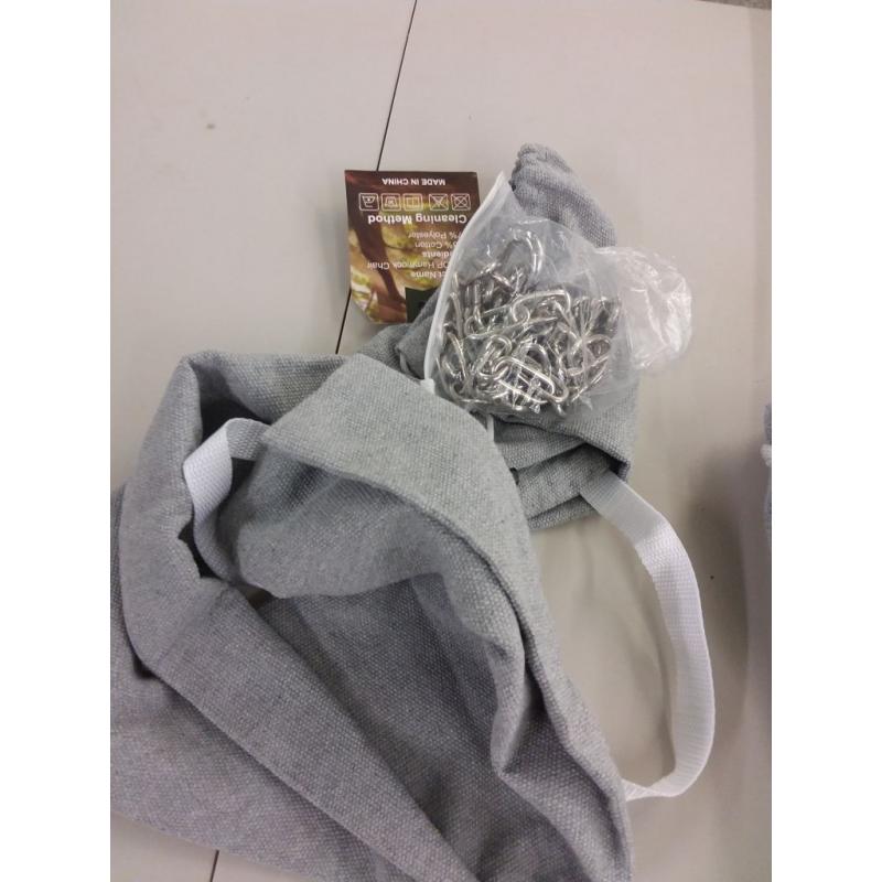 Y- STOP Hammock Chair Hanging Rope Swing, Max 320 Lbs, 2 Seat Cushions Included, Hanging Chair with Pocket, Quality Cotton Weave, for Indoor and Outdoor