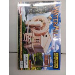 3D Puzzle Water Mill Set Wood Craft Construction Model Kit, Fun & Educational