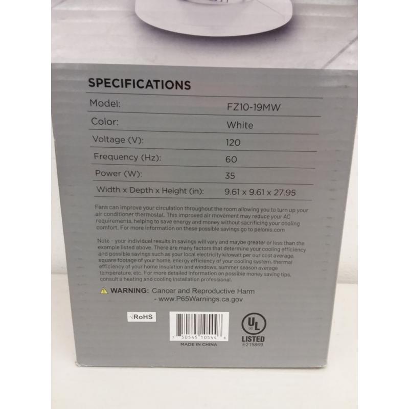 Pelonis 28 3-Speed Oscillating Tower Fan, White