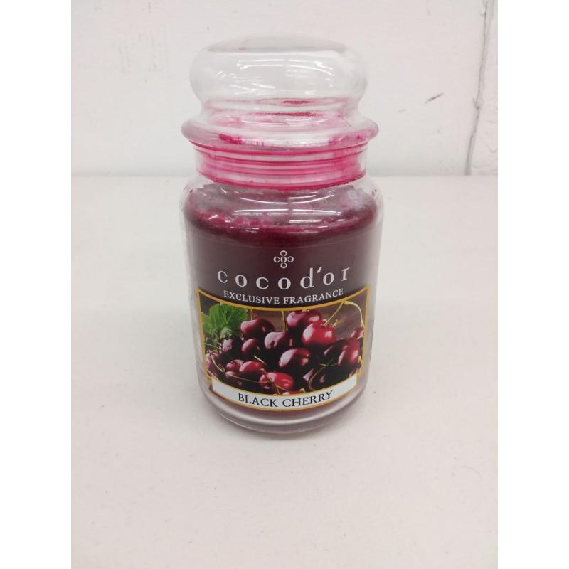 Cocodor Large Jar Candle/Black Cherry / 120-150 Hour Extended Burn Time/Holiday Decoration, Home Deco, Interior, Aromatherapy, Fragrance