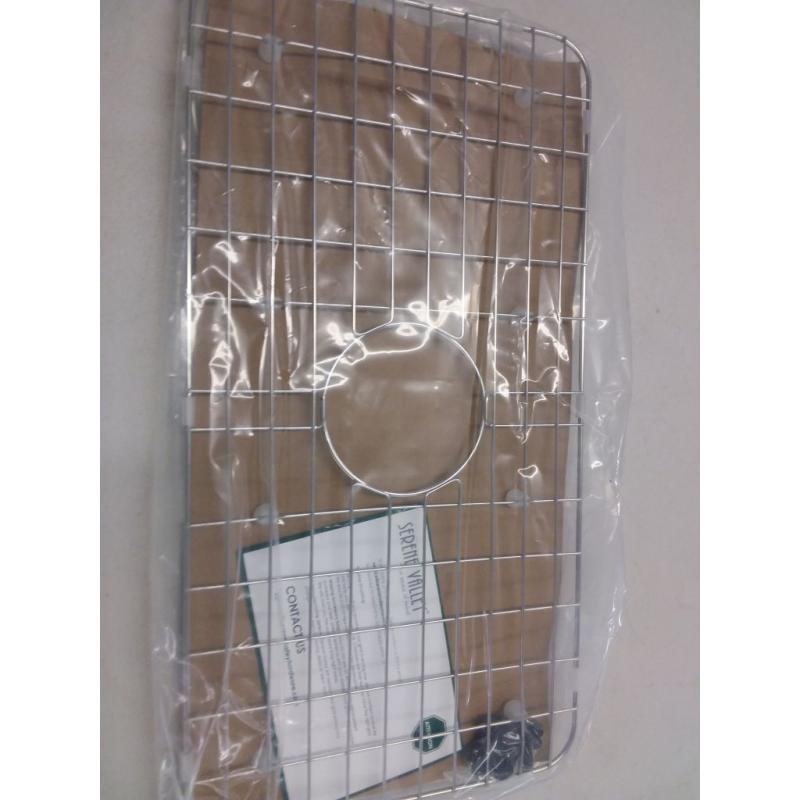 Sink Bottom Grid 24-1/8 x 12-5/8, Centered Drain with Corner Radius 1-1/2