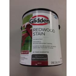 Glidden Redwood Stain, One gallon Exterior semi-transparent Red Stain